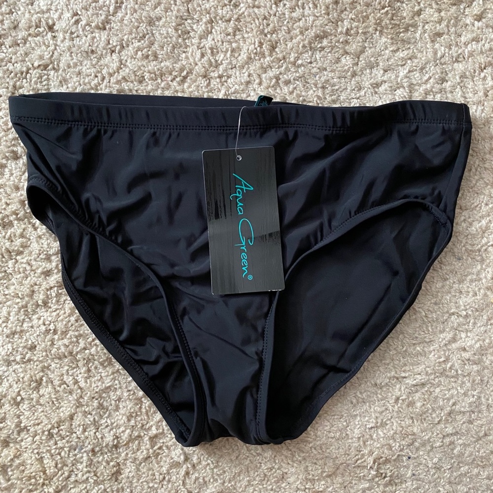 Black bikini bottoms, Large, new with tags